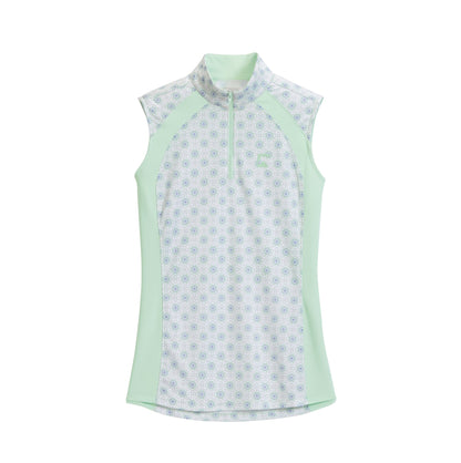 Ladies’ Airflow Quarter-Zip Print Sleeveless Shirt