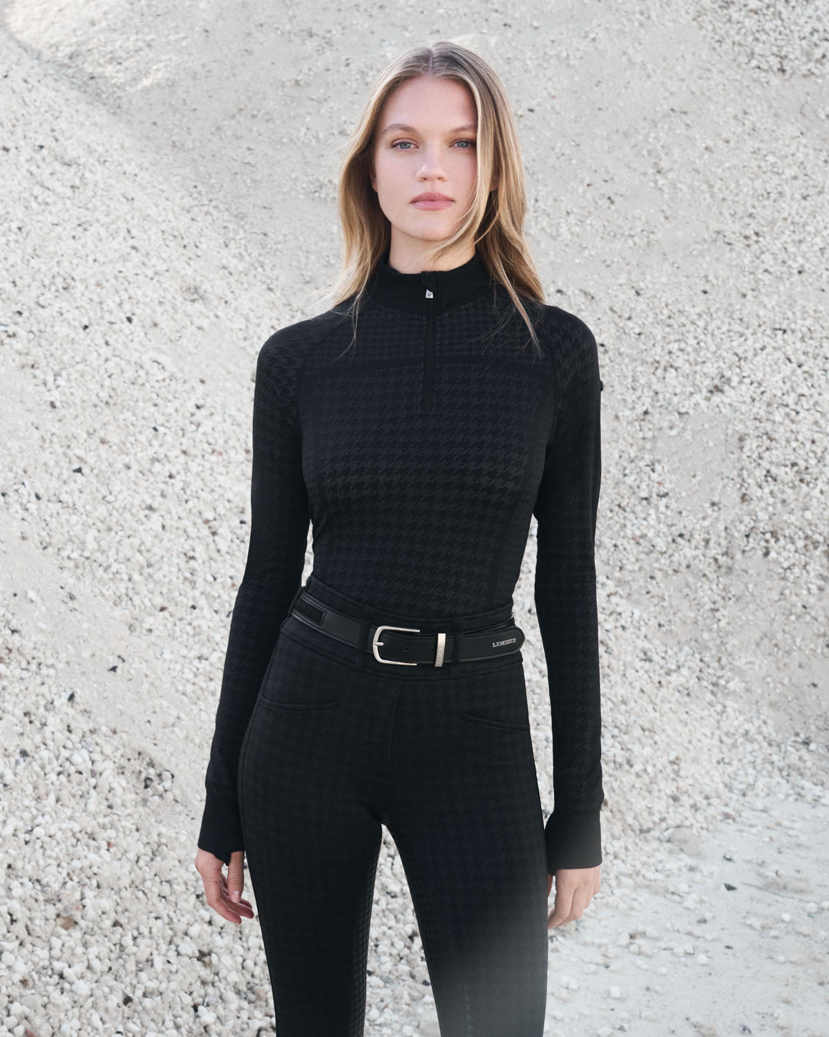 Ladies' Aspen Houndstooth Quarter-Zip Top
